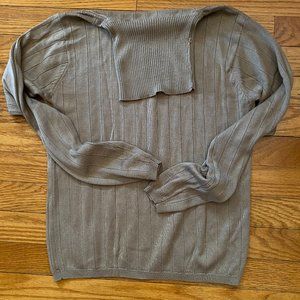 Tan silk turtleneck Brand unknown